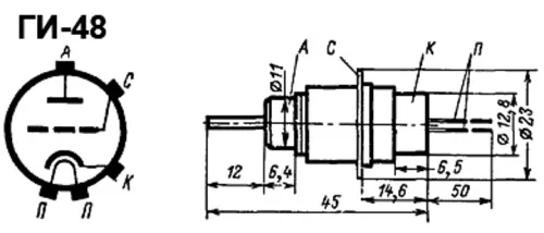 ГИ-48 импульсный генераторный триод с резьбой фото 2 ГИ-48 импульсный генераторный триод с резьбой фото 2